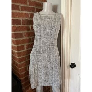 Textured Knit Dress Size 6 Sleeveless Fit & Flare Work Office Minimalist